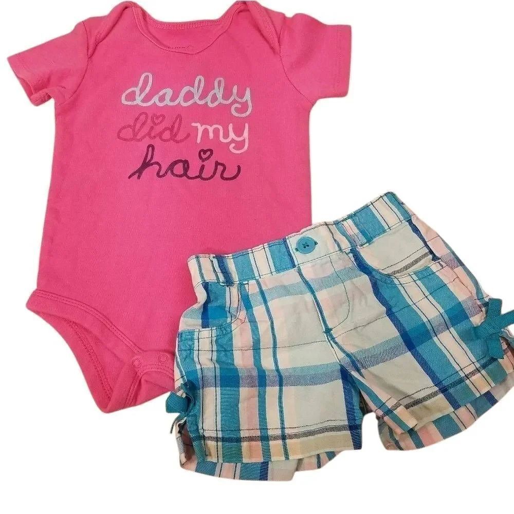 Faded Glory daddy did my hair shorts outfit 12 months